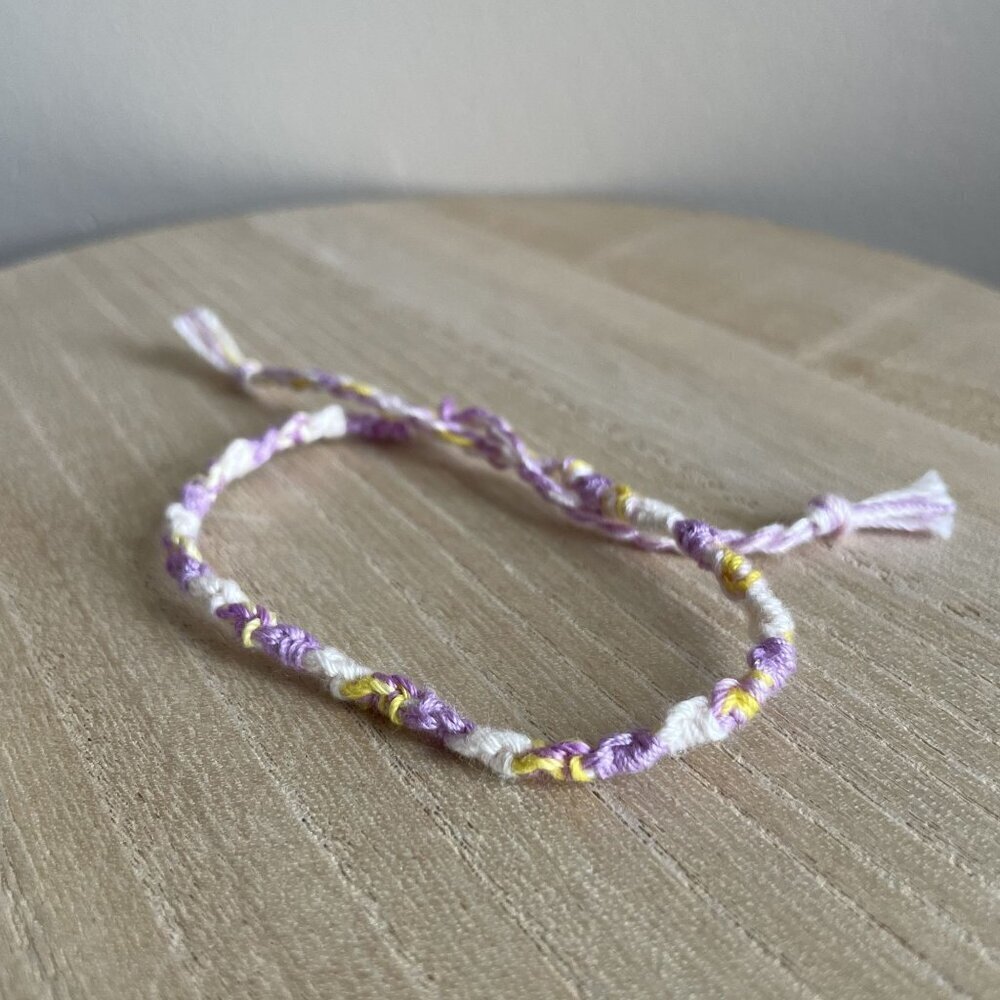 Kismet Bracelet, anklet, trendy, comfortable, tie, embroidery thread, woven, gif